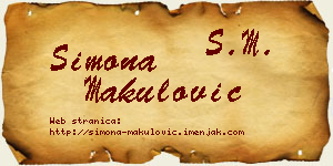 Simona Makulović vizit kartica